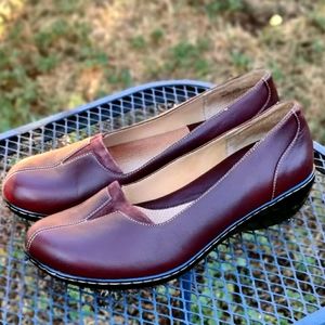 Softspots Red Leather Comfort Shoe Flats Loafers